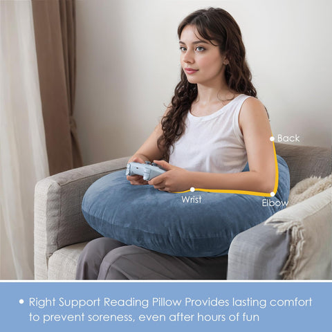 Queen Rose multi-functional pillow for reading, gaming, crocheting, or nursing.