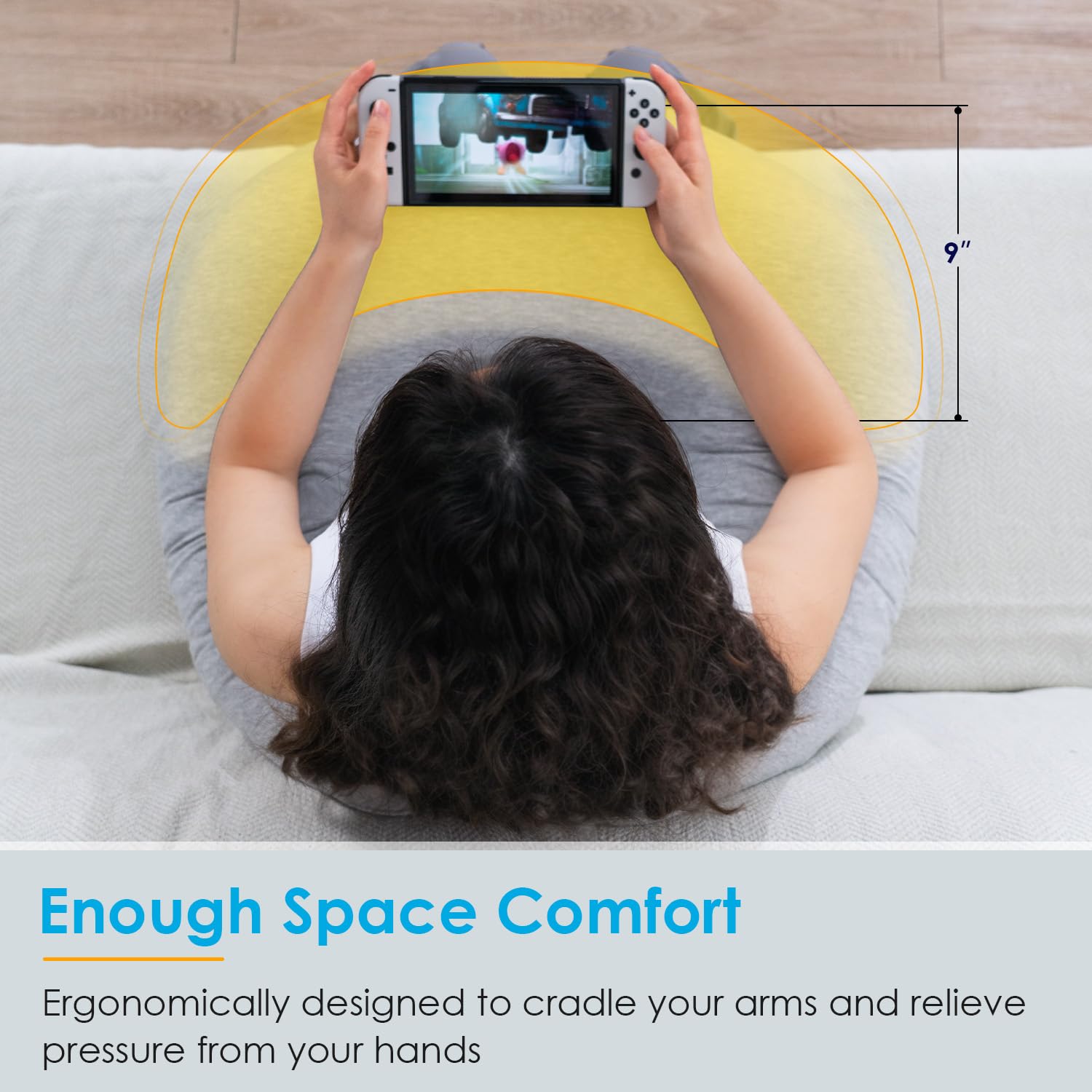 QUEEN ROSE Reading Pillow extended U-shape backrest cushions elbows and back