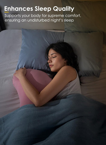 QUEEN ROSE S-shaped hug pillow close-up of ergonomic curves for comfort
