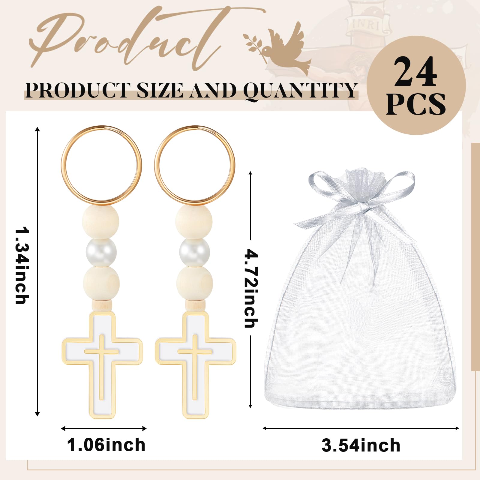 Quelay white organza bags with drawstrings for neat, secure presentation.