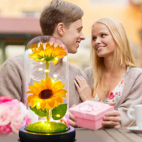 QUELIEN sunset-like sunflower display, perfect romantic gift for women