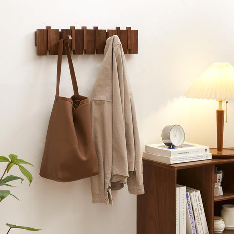 QUELLANCE entryway application demonstrates space-saving organization in hallways.