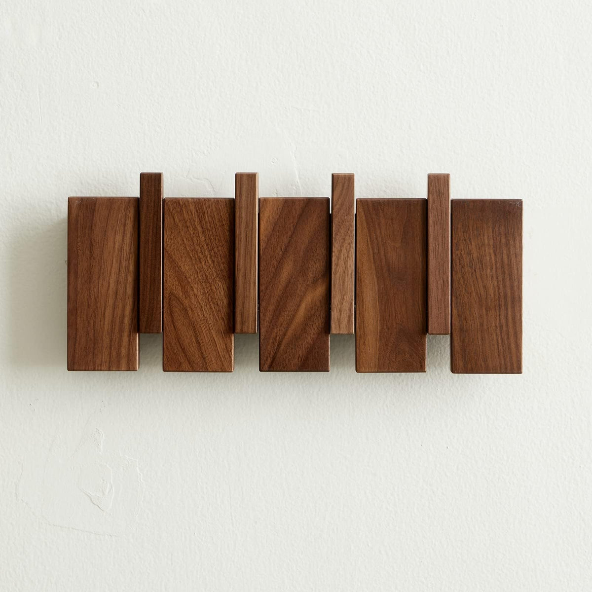 QUELLANCE wooden coat hooks wall-mounted four-hooks closeup for organized entryways