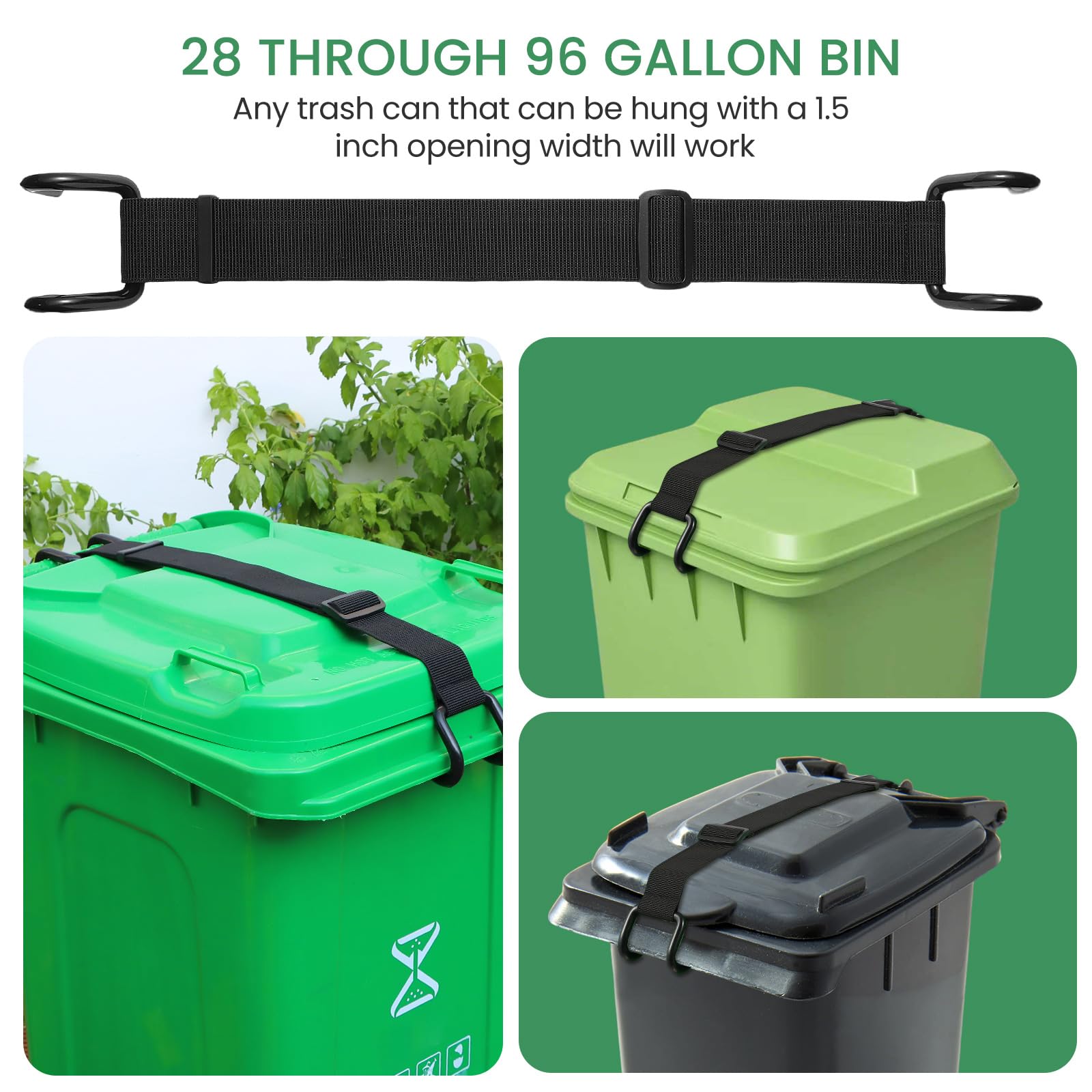 QUFA adjustable-length lock shown extended for secure fit on large bins