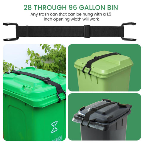 QUFA adjustable-length lock shown extended for secure fit on large bins
