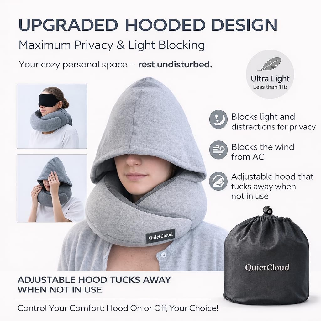 QuietCloud travel sleep kit includes an eye mask for rest