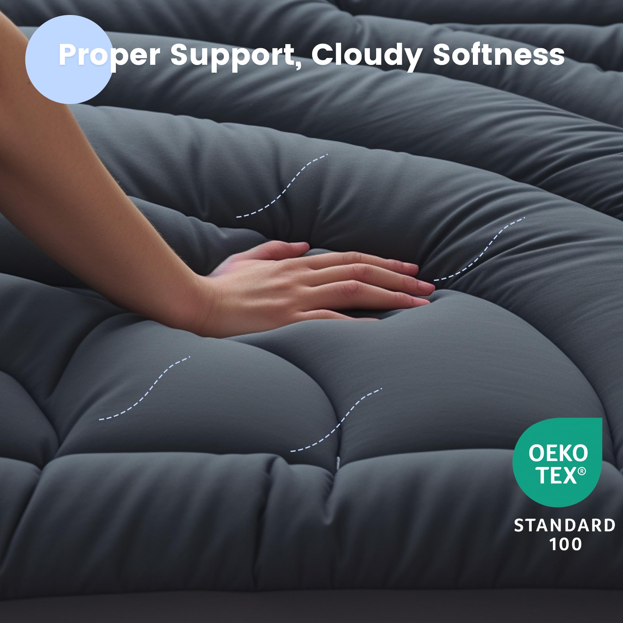 QuietSea deep-pocket king pad fitting 8 to 21 inch mattresses