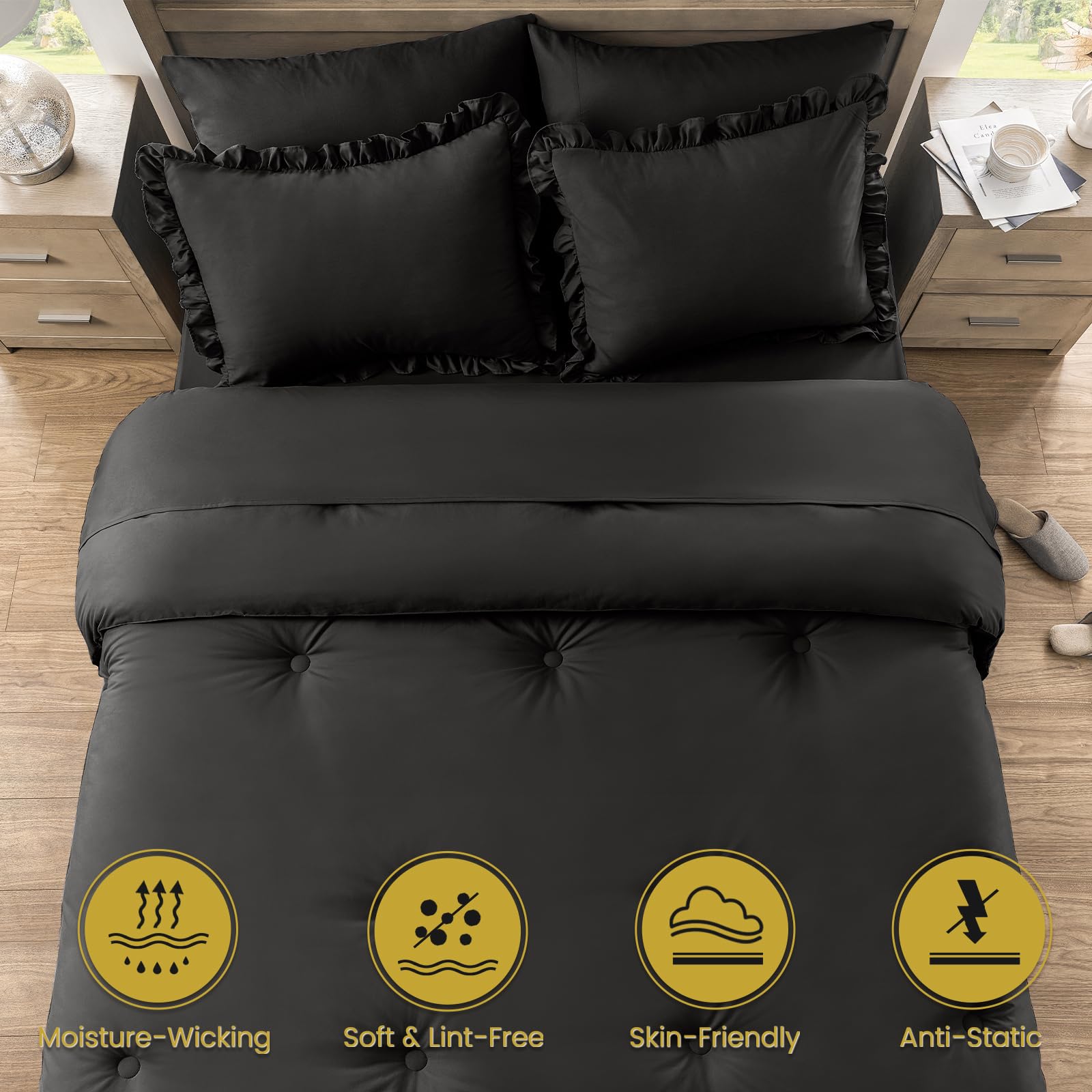 QUIETSEA fitted sheet depth 18 inches ensuring a secure mattress fit