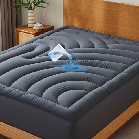 QuietSea waterproof mattress pad full—top view showing secure fit and spill protection for peaceful nights.