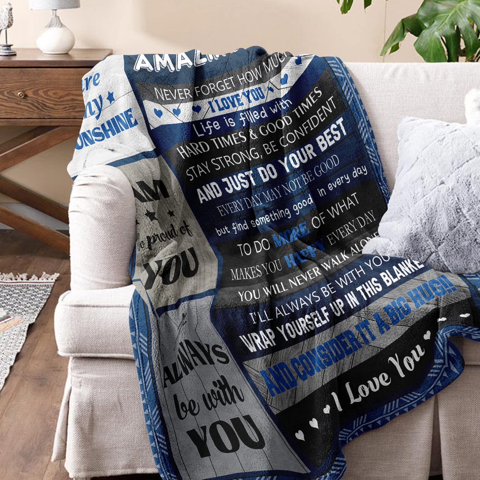 Quilazy gifts for son blanket folded on sofa adds decorative warmth