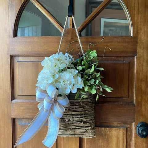 Quinbeat burlap ribbon detail wreath enhances rustic home accents