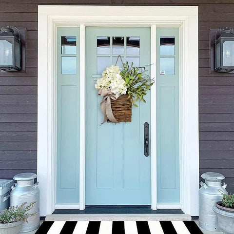 Quinbeat wildflowers and greenery basket wreath brightens walls and doors