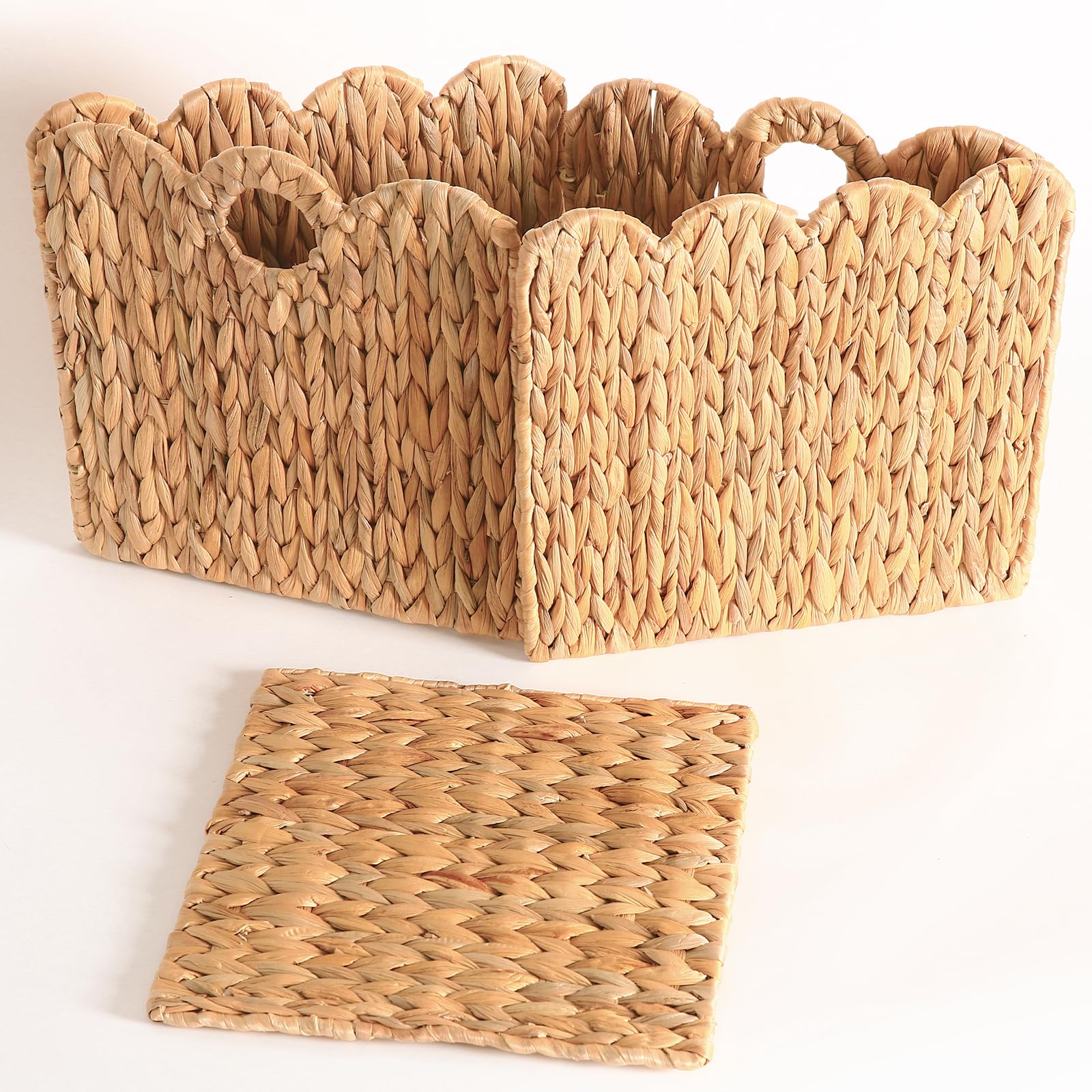 Quincry boho storage cubes folded to save space when not in use.