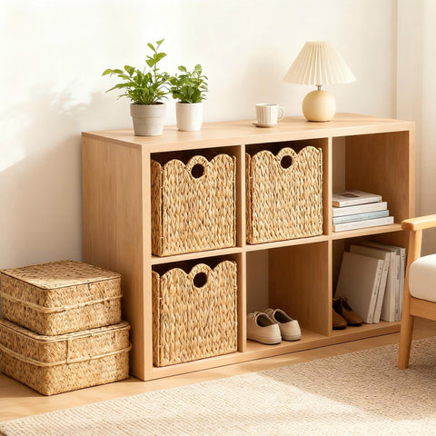 Quincry paper rope trim basket folded for space-saving storage.