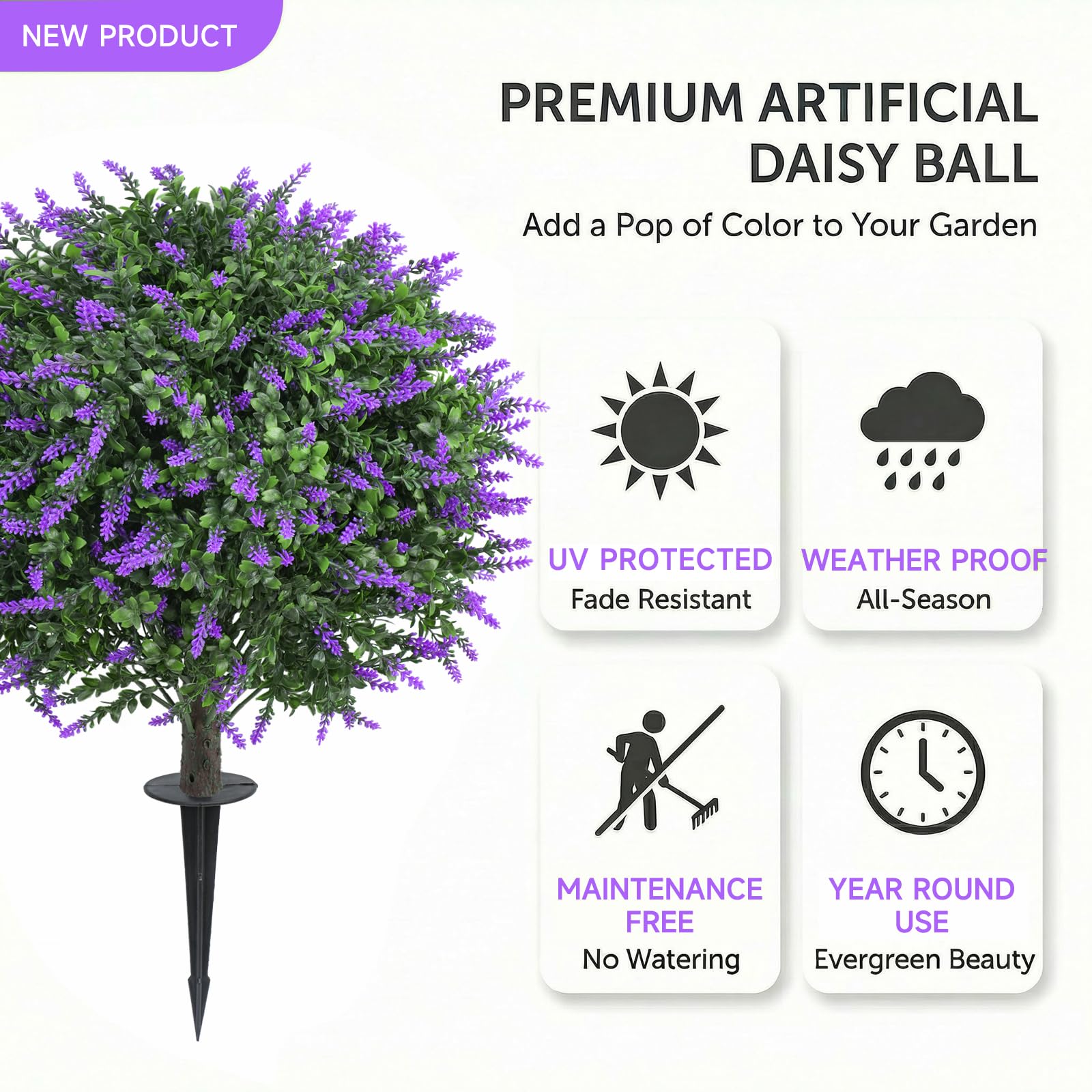Quirlory purple topiary duo adds year-round color to entryways