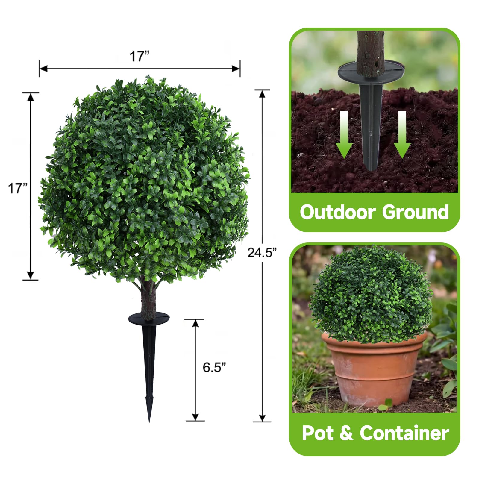 Quirlory UV-resistant faux boxwood bushes maintain color in sun and rain