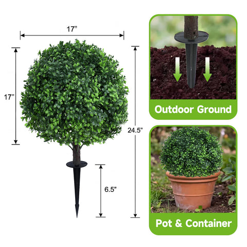 Quirlory UV-resistant faux boxwood bushes maintain color in sun and rain