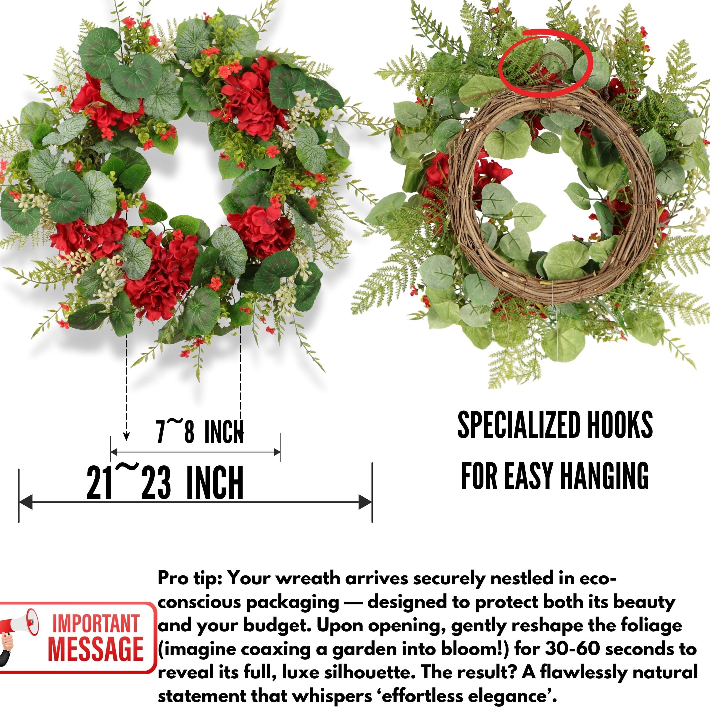 Quixem front door wreath ready to display on porch
