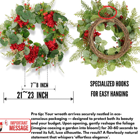 Quixem front door wreath ready to display on porch