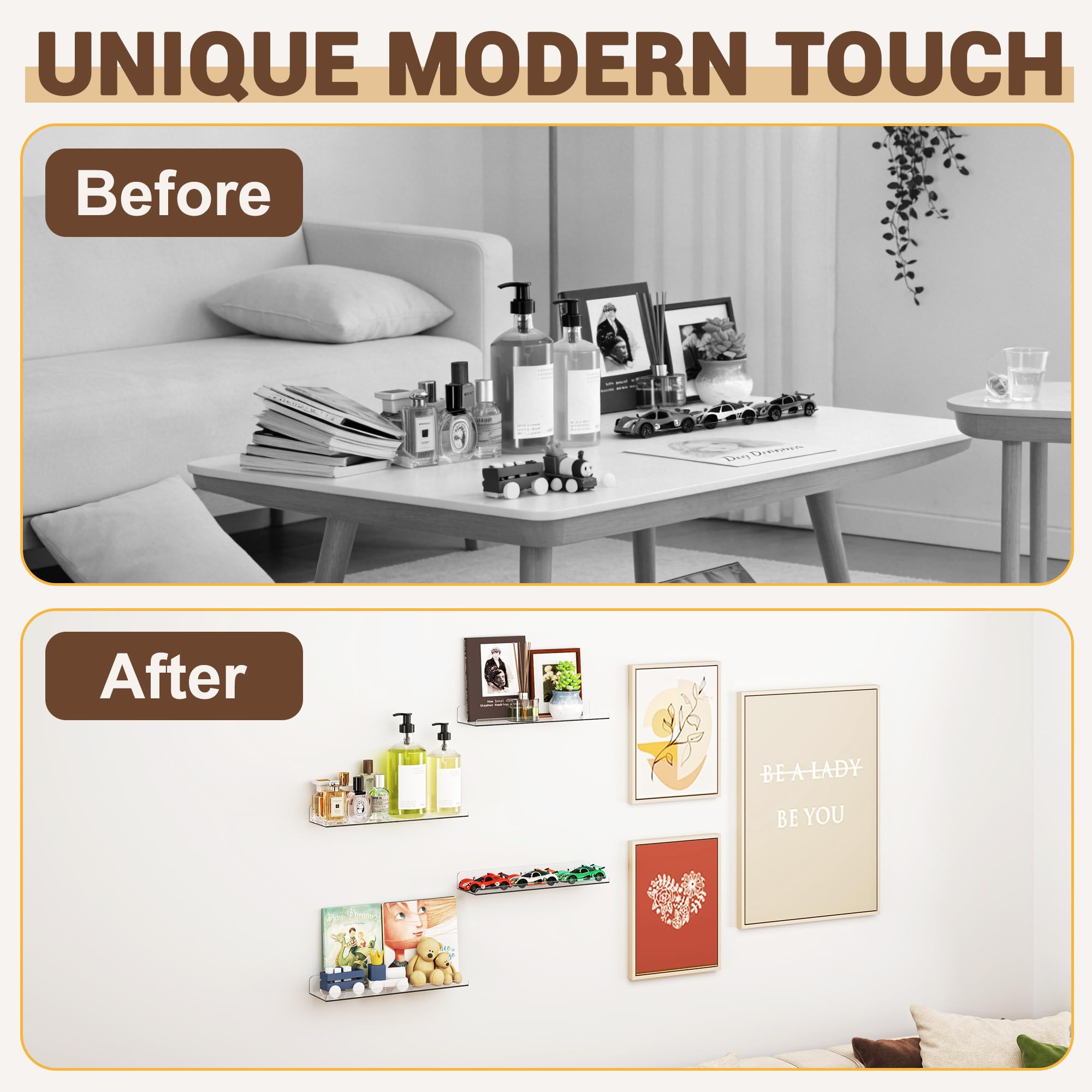 Qukaka wall shelf keeps small items accessible and visible