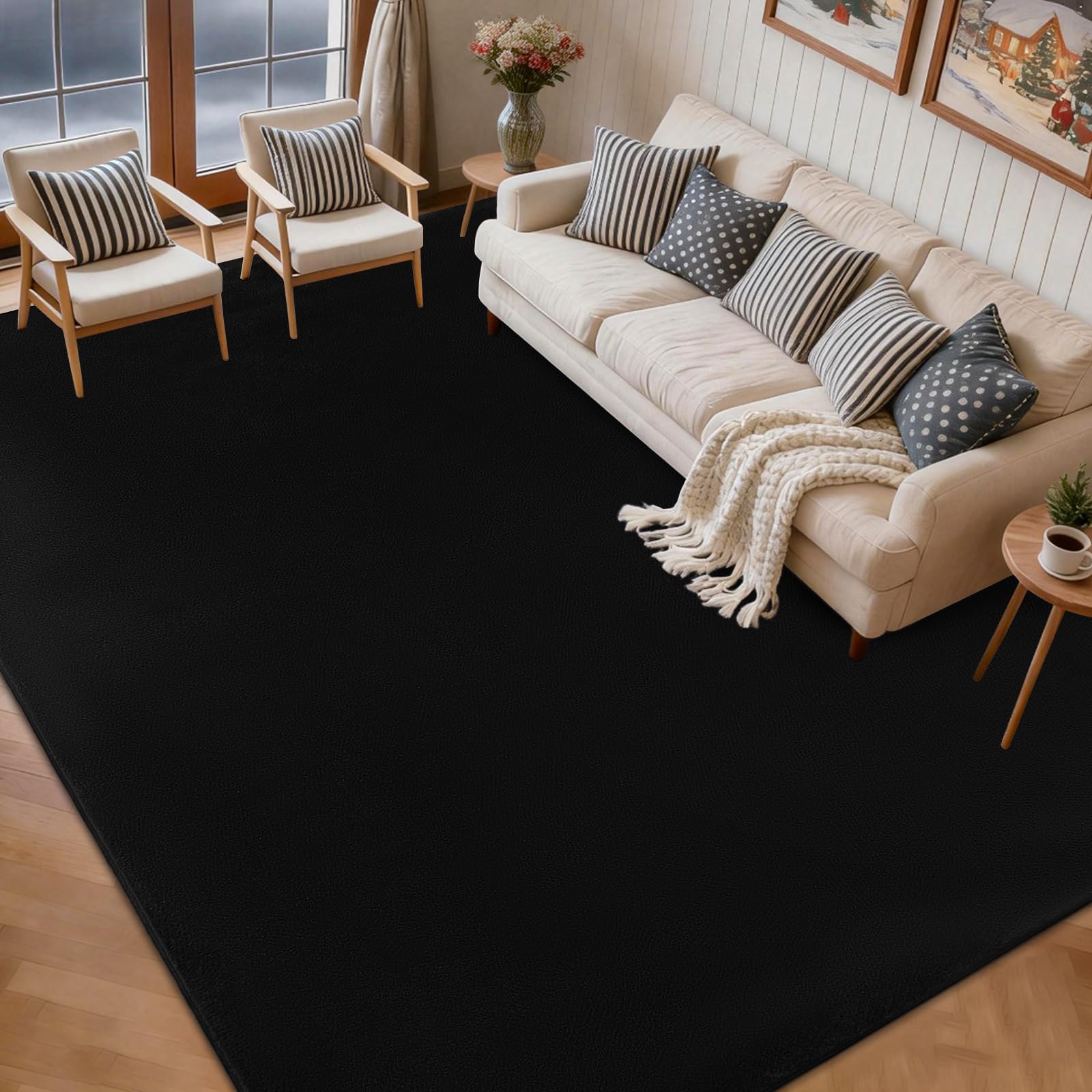 Qulint 5x8 area rug with plush memory foam for barefoot comfort.