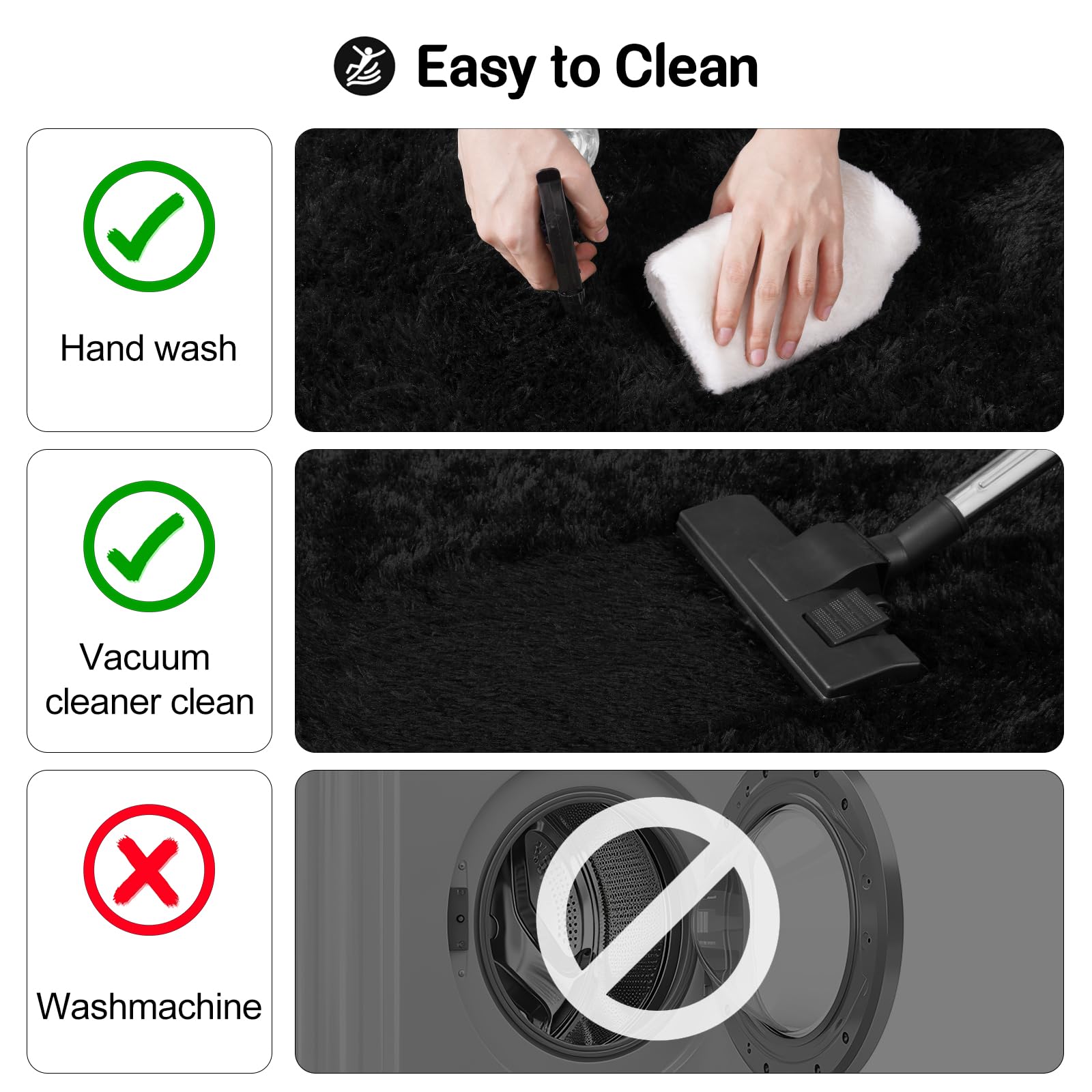 qulint 8x10 anti-slip back rug, secure footing on hard floors