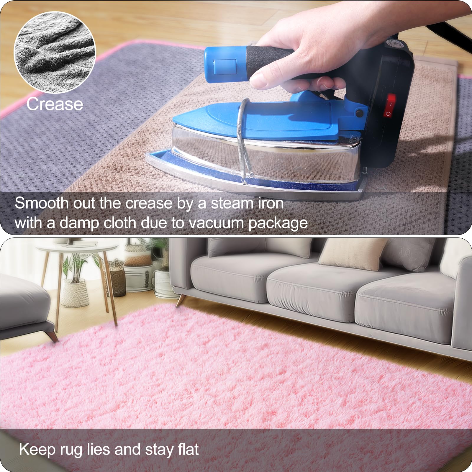 QuLint no-shedding shag rug keeps fibers secure during use