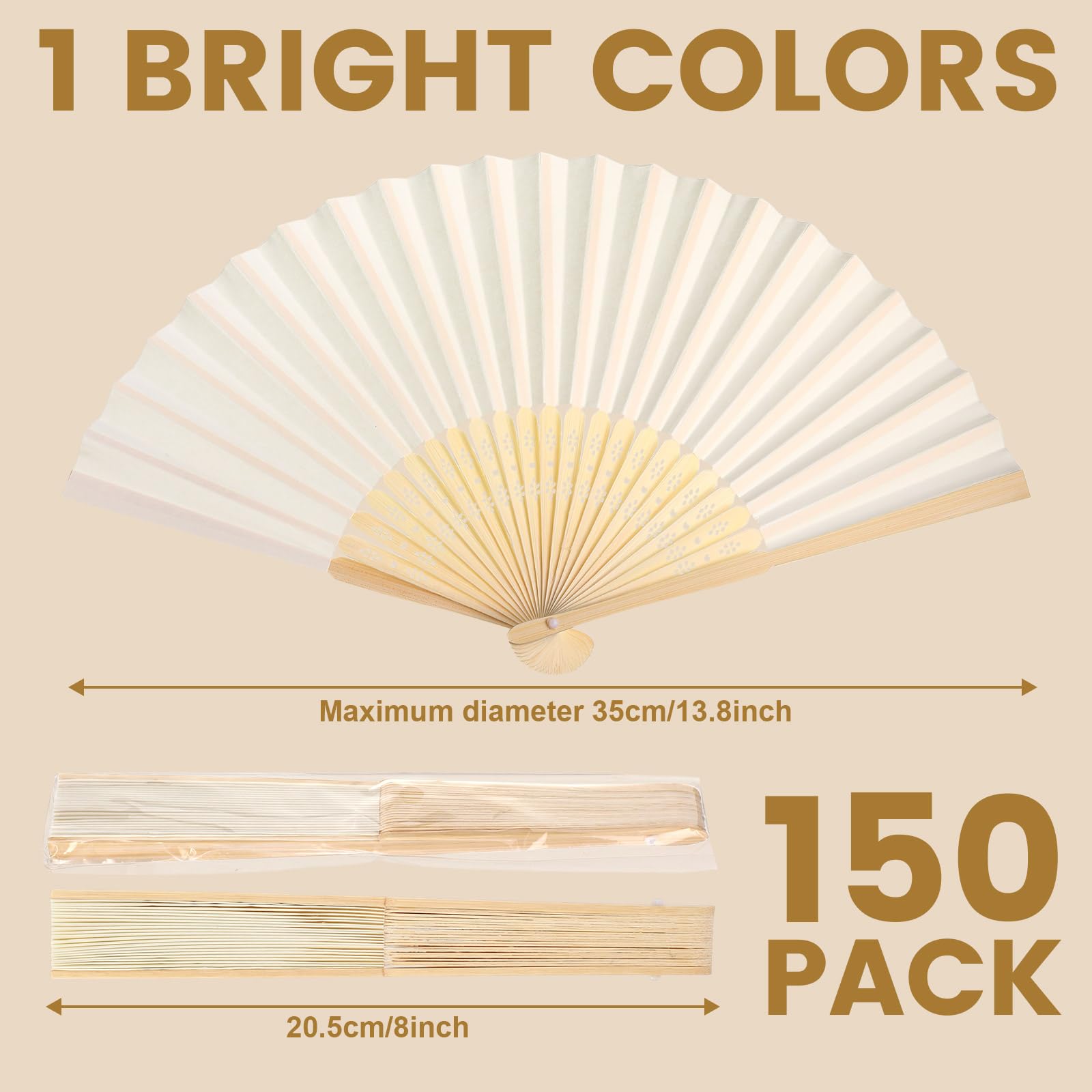Qunclay bamboo folding fan opened for a stage-ready look.