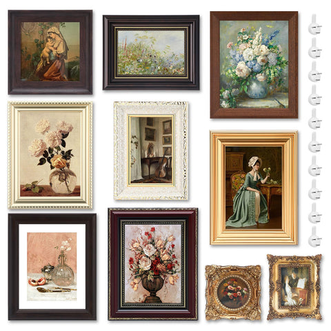Qunclay vintage frames set of ten in varied sizes for a chic wall gallery.