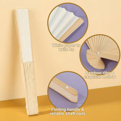 Qunclay handheld fan in bridal style, perfect for events.