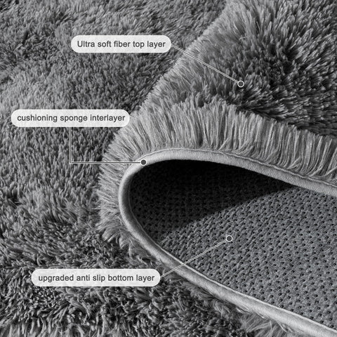 Quntue anti-slip dots keep the rug secure on various floors