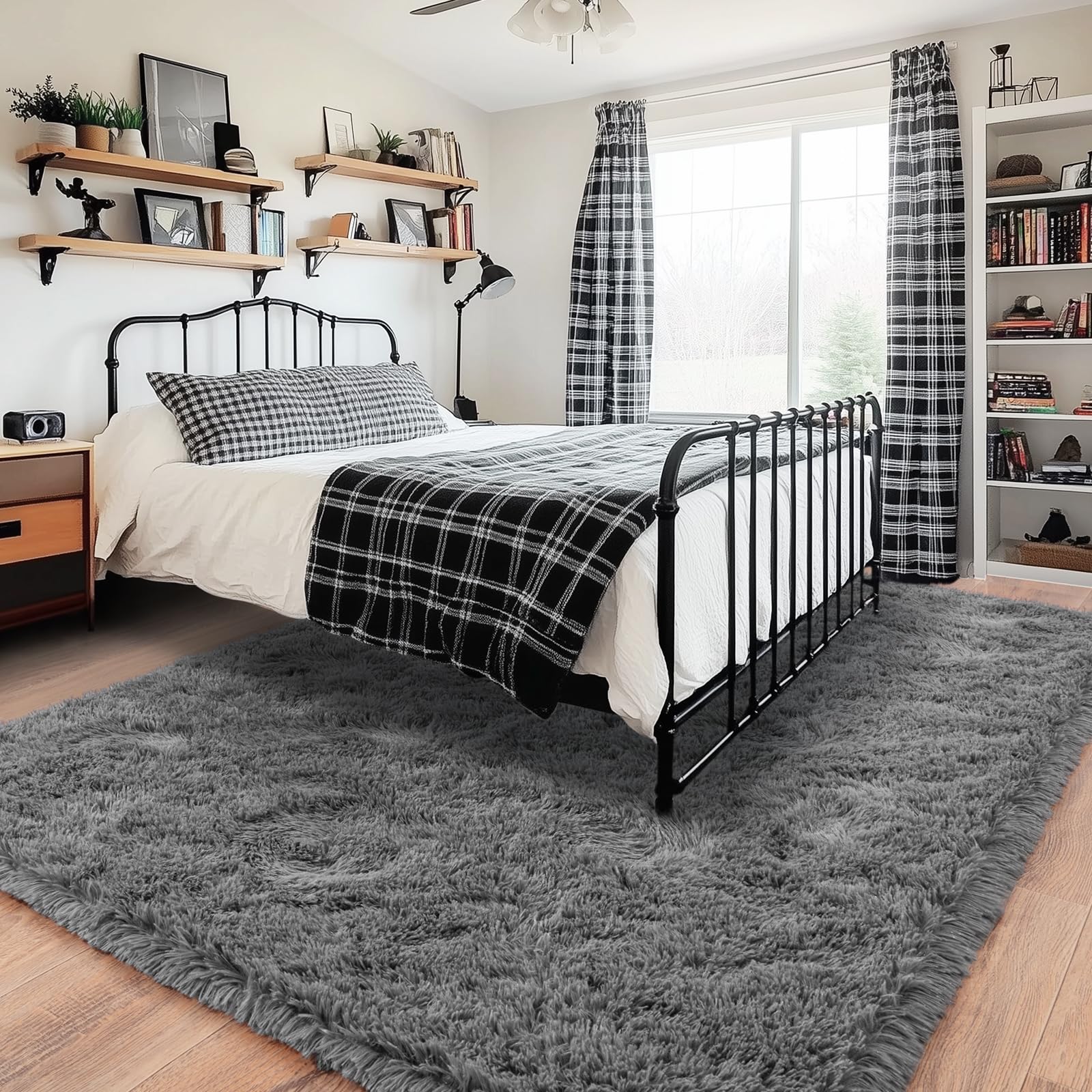 Quntue fluffy rug ideal for kids' rooms for safe play