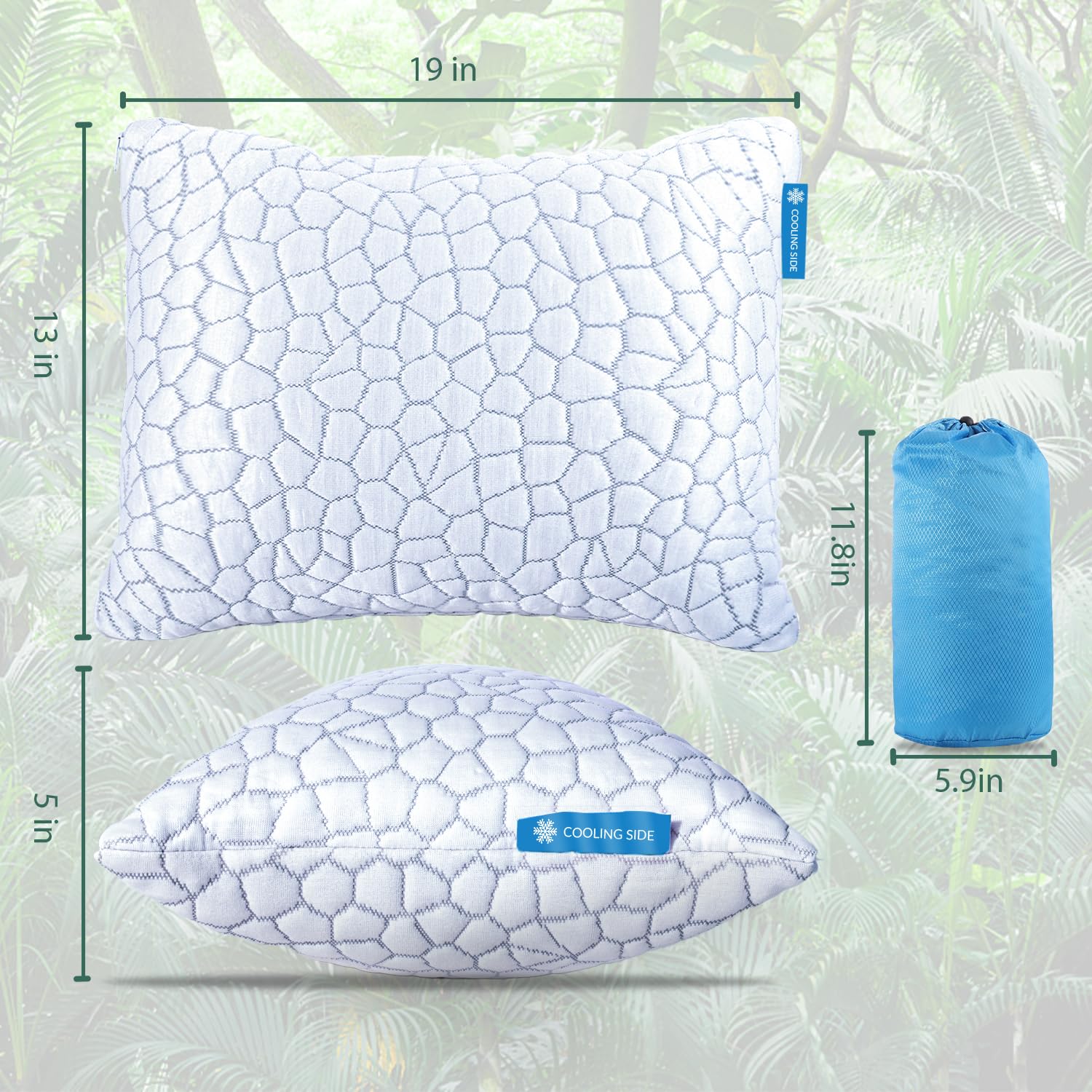 QUTOOL camping pillow with adjustable loft for personalized height