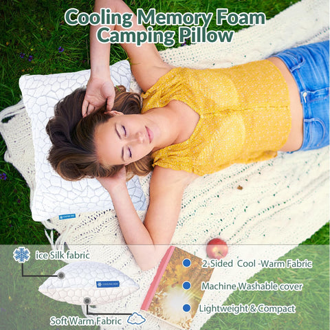 QUTOOL cooling pillow soft bamboo fabric side for breathable comfort
