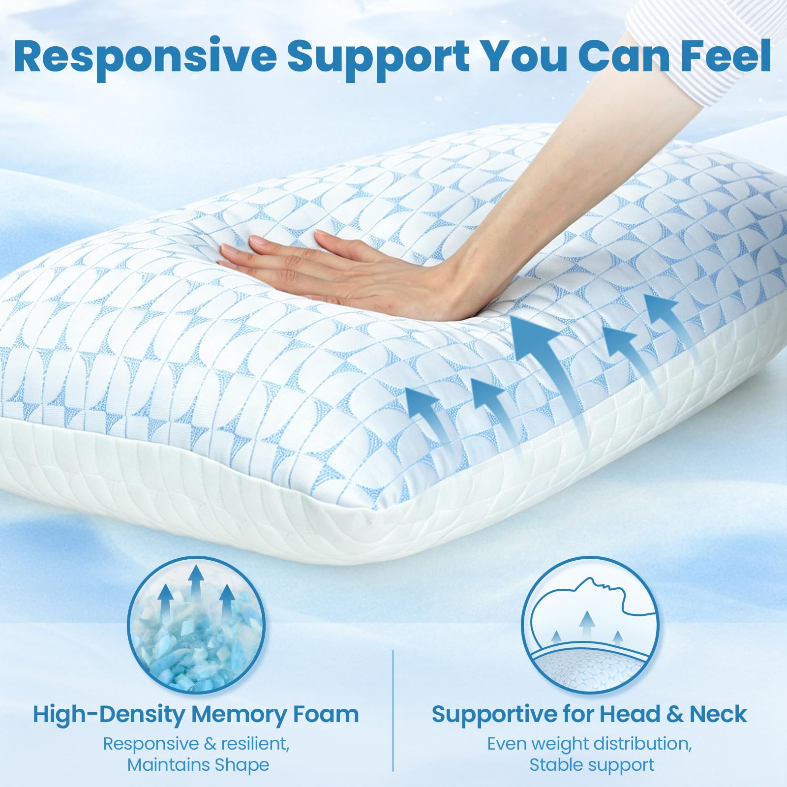 QUTOOL cooling two-sided design close-up demonstrates heat regulation for hot sleepers.