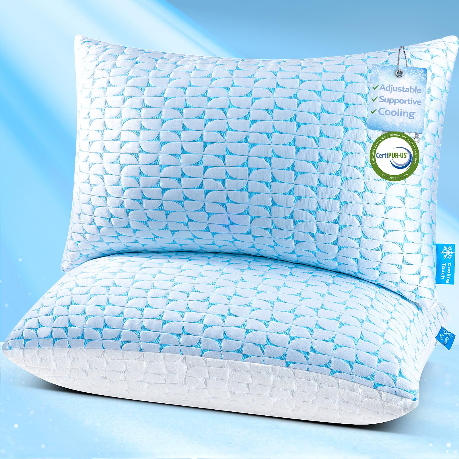 QUTOOL firm pillow shredded memory foam close-up showing durable support for neck alignment.