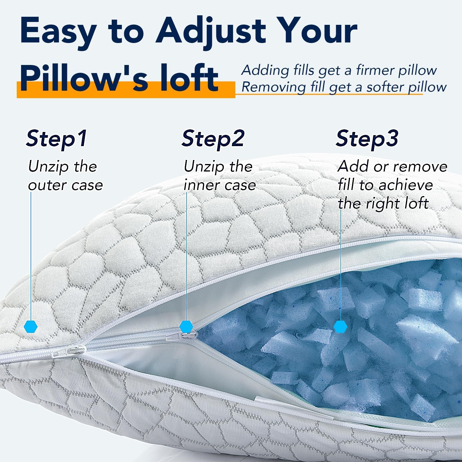 QUTOOL cooling pillow ideal for hot sleepers seeking adaptable firmness