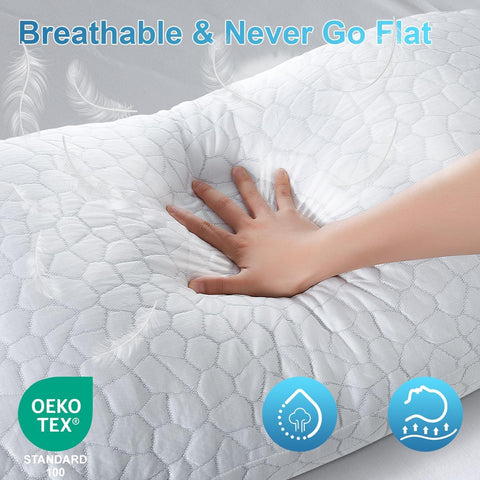 QUTOOL queen-size cooling pillow supports proper neck alignment