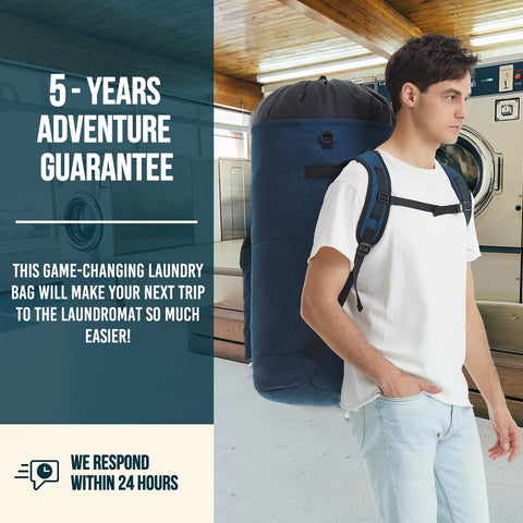 Quovexa laundry backpack folds compactly for drawer storage