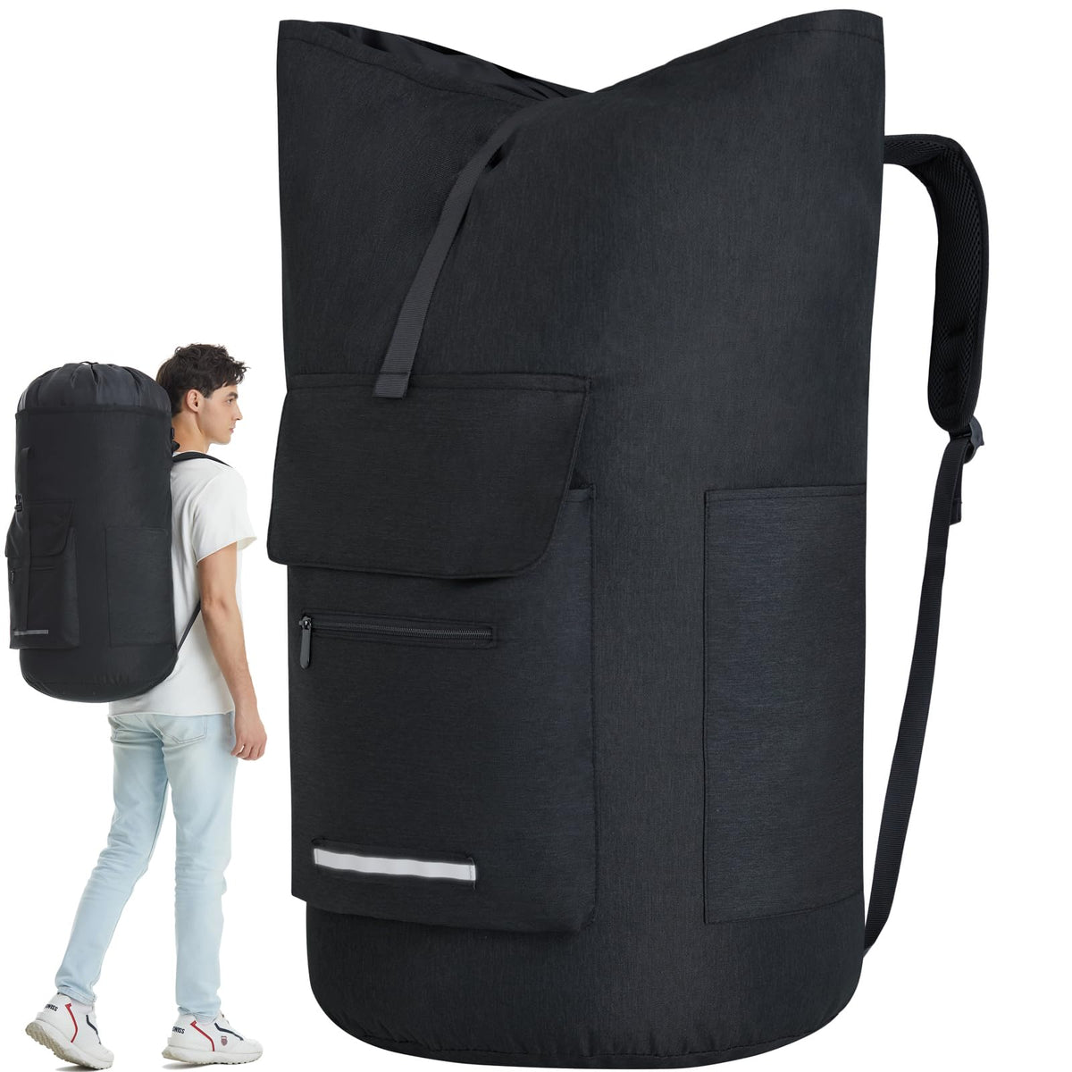 Quovexa Laundry Bag XL full view showing spacious capacity for dorm loads.