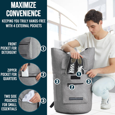 Quovexa Laundry Bag XL padded straps enable comfortable carrying.