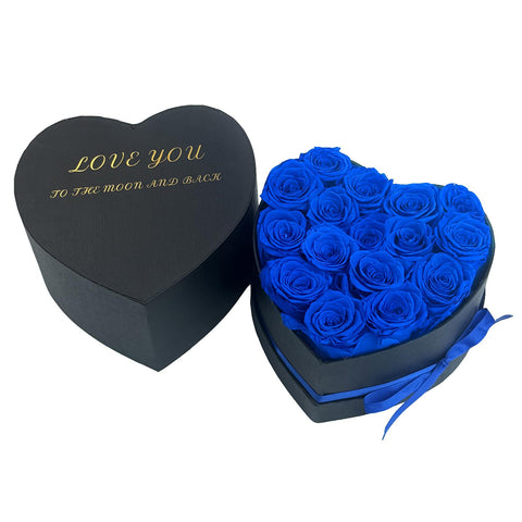 Qutawua blue preserved roses heart box decor enhances indoor ambiance.