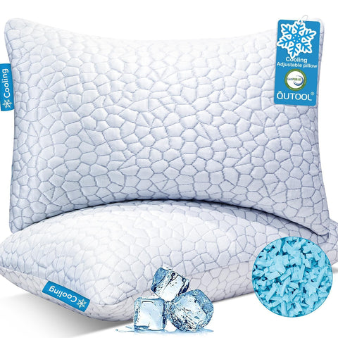 QUTOOL cooling pillow showing dual-sided cover for hot sleepers