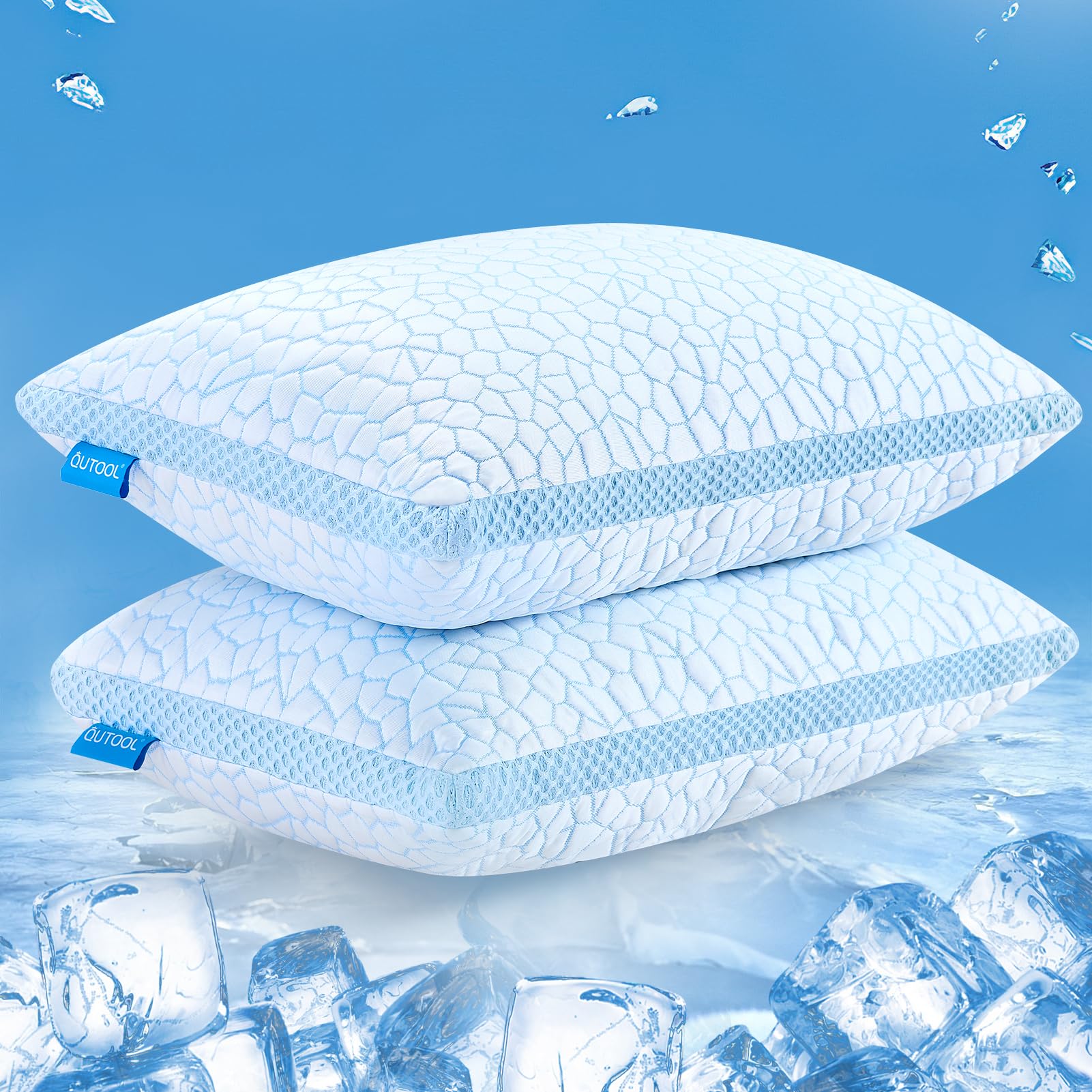 QUTOOL double-sided cooling pillow with 360° coverage for hot sleepers.