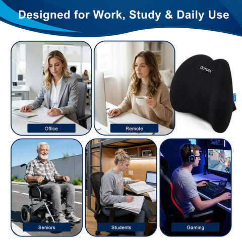 QUTOOL Lumbar Pillow removable cover enables easy cleaning.