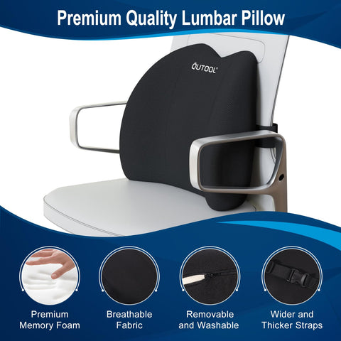 QUTOOL Lumbar Pillow versatile for office, home, and travel seating.