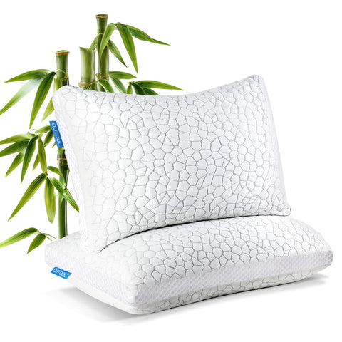 QUTOOL shredded memory foam pillow close-up showing adjustable fill for personalized comfort