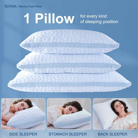 QUTOOL sweat-free night concept emphasized by cooling pillow in use.