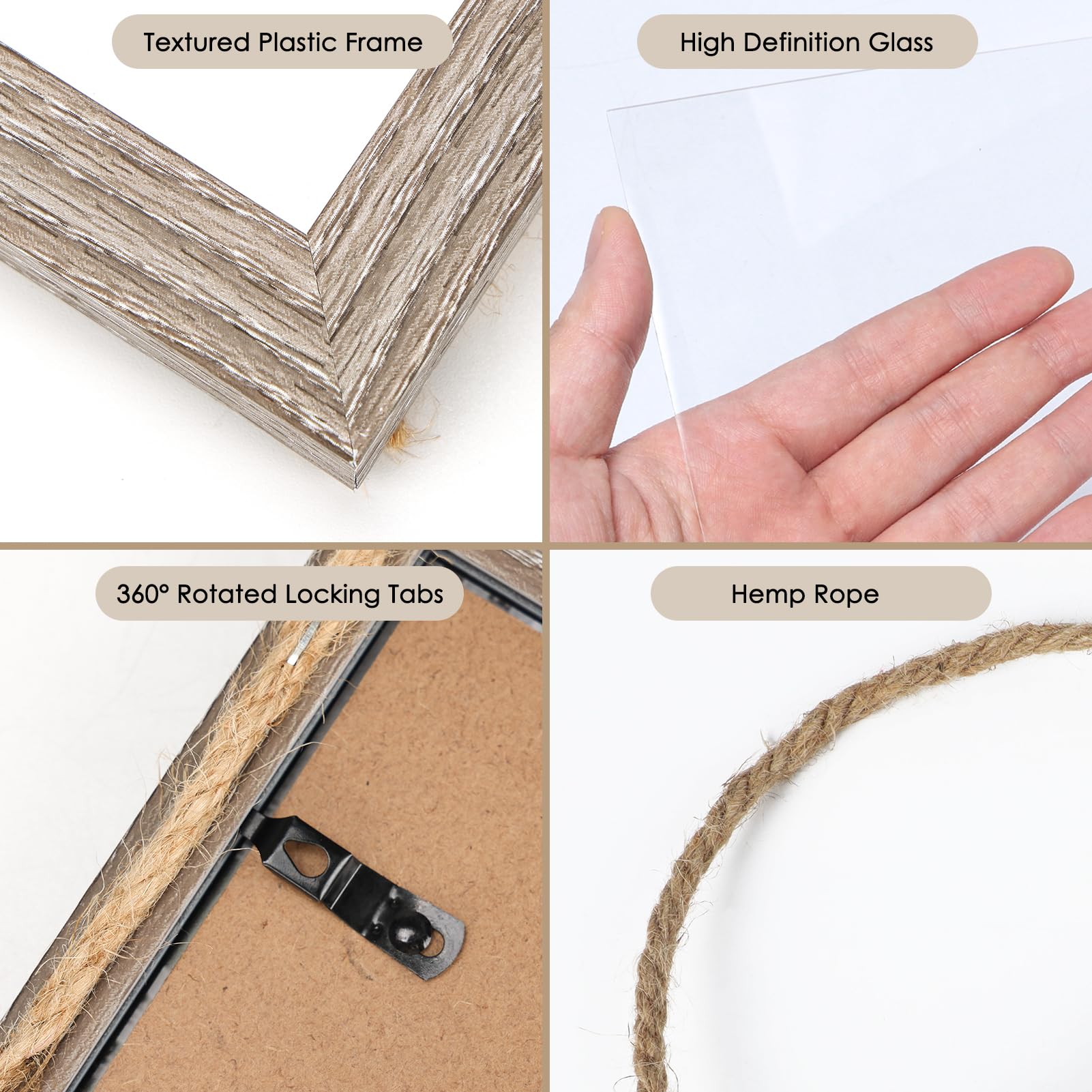 QUTREY hanging collage set holds multiple photos in a single stylish unit.