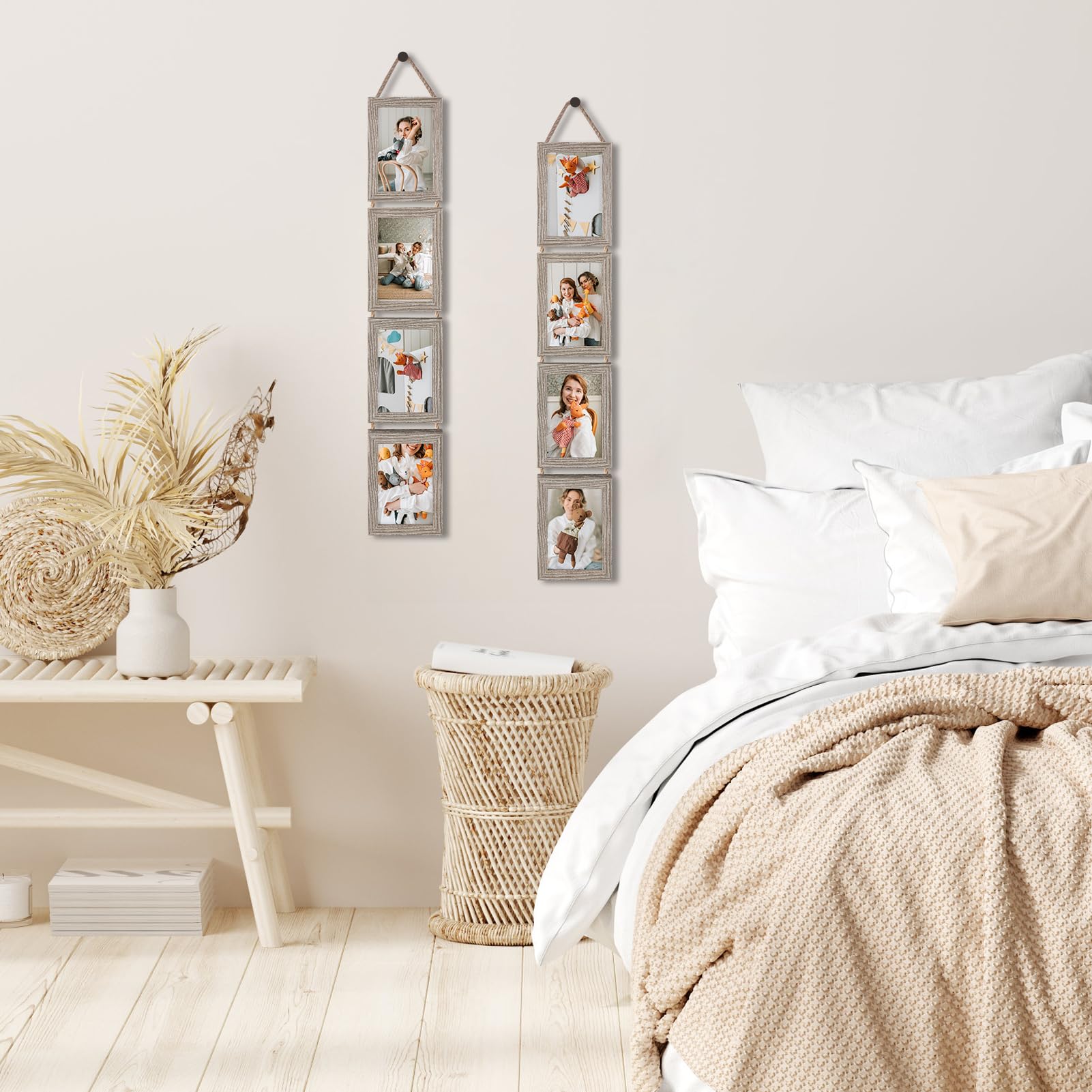 QUTREY rustic gray frames suit living rooms, bedrooms, or hallways.
